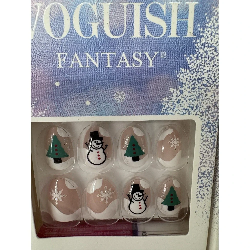 KISS Voguish Press on Nails, Holiday Snowman Christmas TWO Sets!